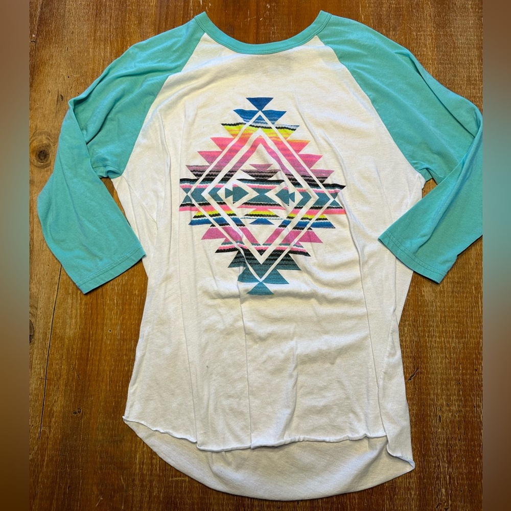 Crazy train 3/4 western baseball tee.